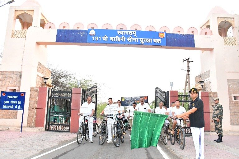 191 वीं वाहिनी सीमा सुरक्षा बल ने साइकिल रैली के द्वारा दिया स्वच्छता का संदेश