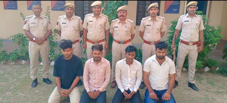 पुलिस थाना रामदेवरा द्वारा चोरी की वारदात का खुलासा चार मुजरिम गिरफ्तार