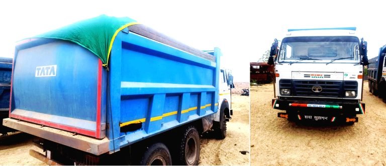 पचपदरा पुलिस की अवैध बजरी खनन परिवहन के विरूद्ध कार्यवाही, अवैध बजरी से भरा एक डंपर किया जब्त