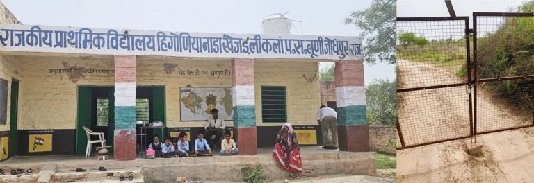 विवाद के चलते राजकीय स्कूल तक आने-जाने का मार्ग किया बंद
