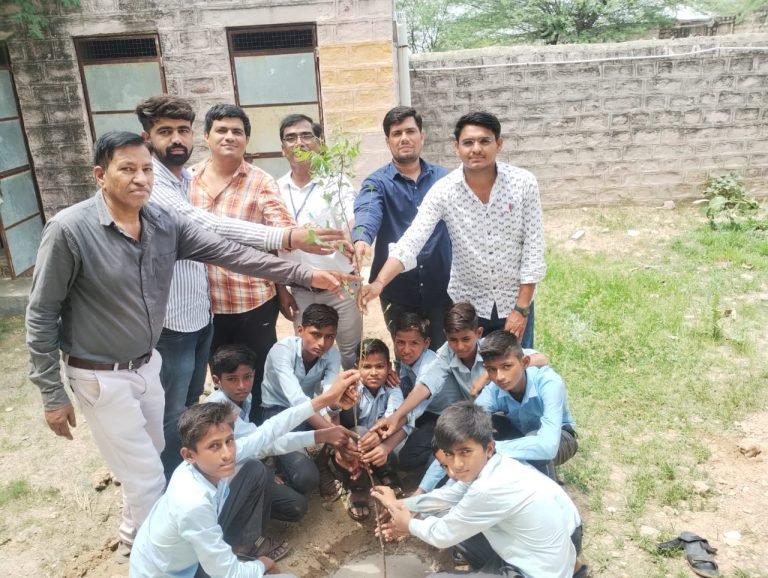 मुख्यमंत्री वृक्षारोपण अभियान के अंतर्गत पीपरली के सार्वजनिक स्थानों पर किया वृक्षारोपण धवा