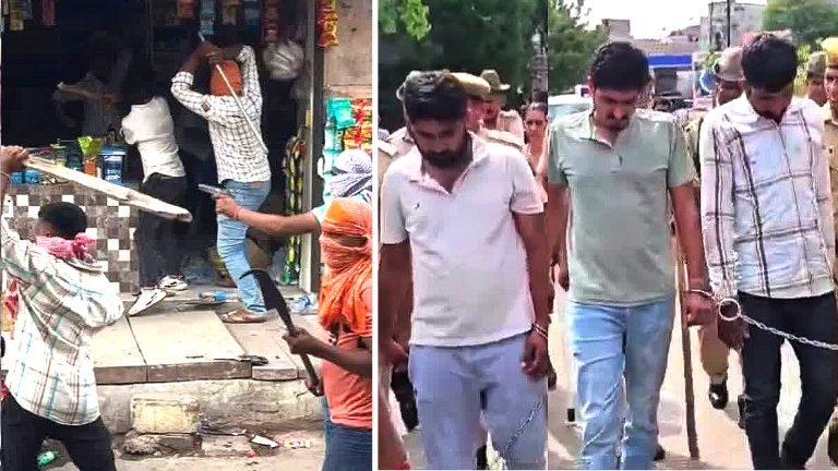 बाड़मेर पुलिस ने कोल्ड ड्रिंक की रेट को लेकर दूकान दार पर हमला करने के आरोपी तीन बदमाशों की कराई परेड